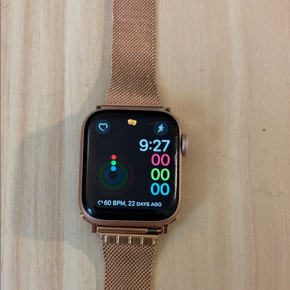 Rose Gold Apple Smartwatch with Mesh Band